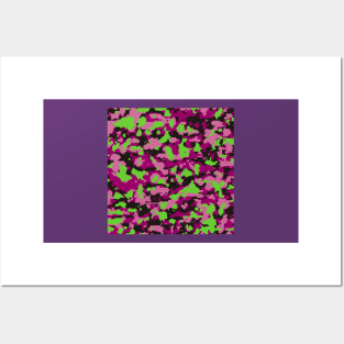 Orchid lime Digital Camouflage Posters and Art